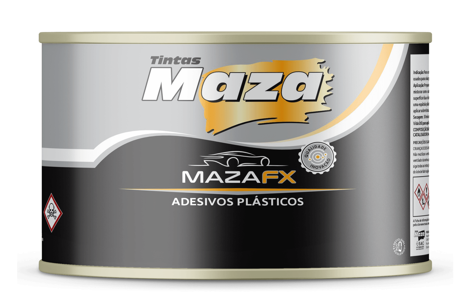 MASSA PLASTICA CINZA MAZA - 400G CONJ.